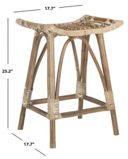 Safavieh LEDA RATTAN COUNTER STOOL, Reduced Price 2172757462 WIK6512B