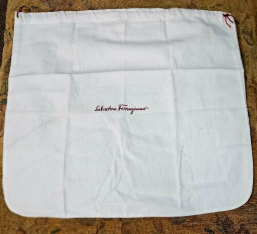 LG Salvatore Ferragamo Cotton Red White Dust Bag Purse Handbag Tote Travel Cover - Picture 1 of 8