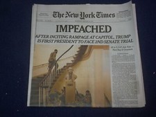 2021 JANUARY 14 NEW YORK TIMES - TRUMP IMPEACHED FOR SECOND TIME