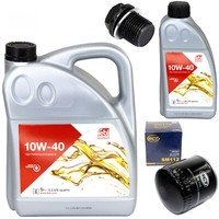 MotoröL Set 10W-40 6 Liter + ÖLfilter SM 112 + Schraube FüR Volvo 850 V40 V70
