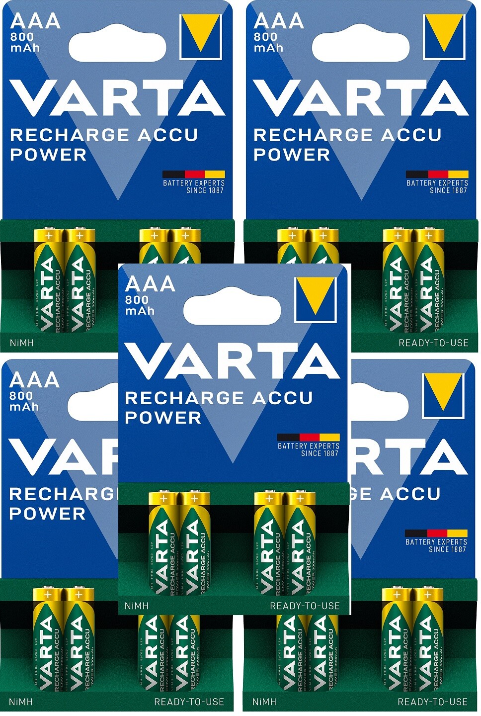 Thumbnail - 5 X 4er Varta Akku Aaa 800 Mah Micro Nimh Batterien Für Z.b Telefon