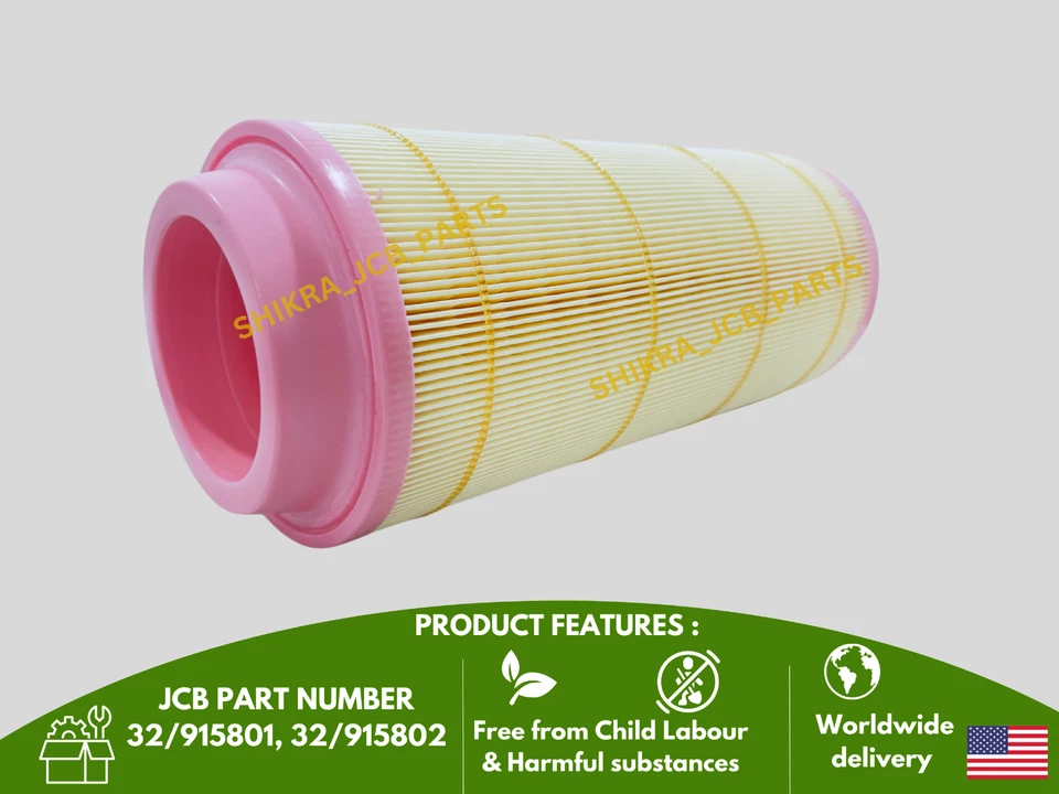 JCB BACKHOE AIR FILTER ELEMENT SET INNER & OUTER (PART NO 32/915801 32/915802) - Image 2 of 4