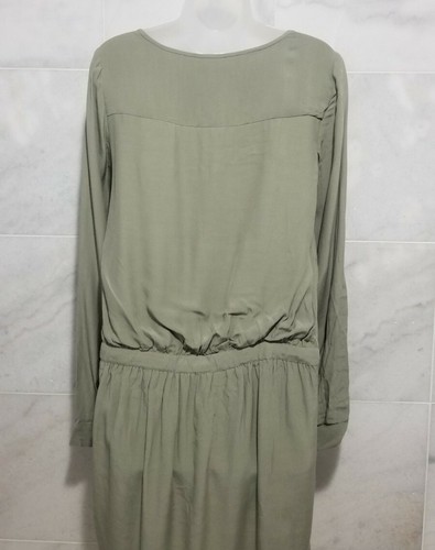 Bcbg Paris Woven Laurel Buttondown Drawstring Waist Xs sage Blouse Dress - Picture 6 of 8