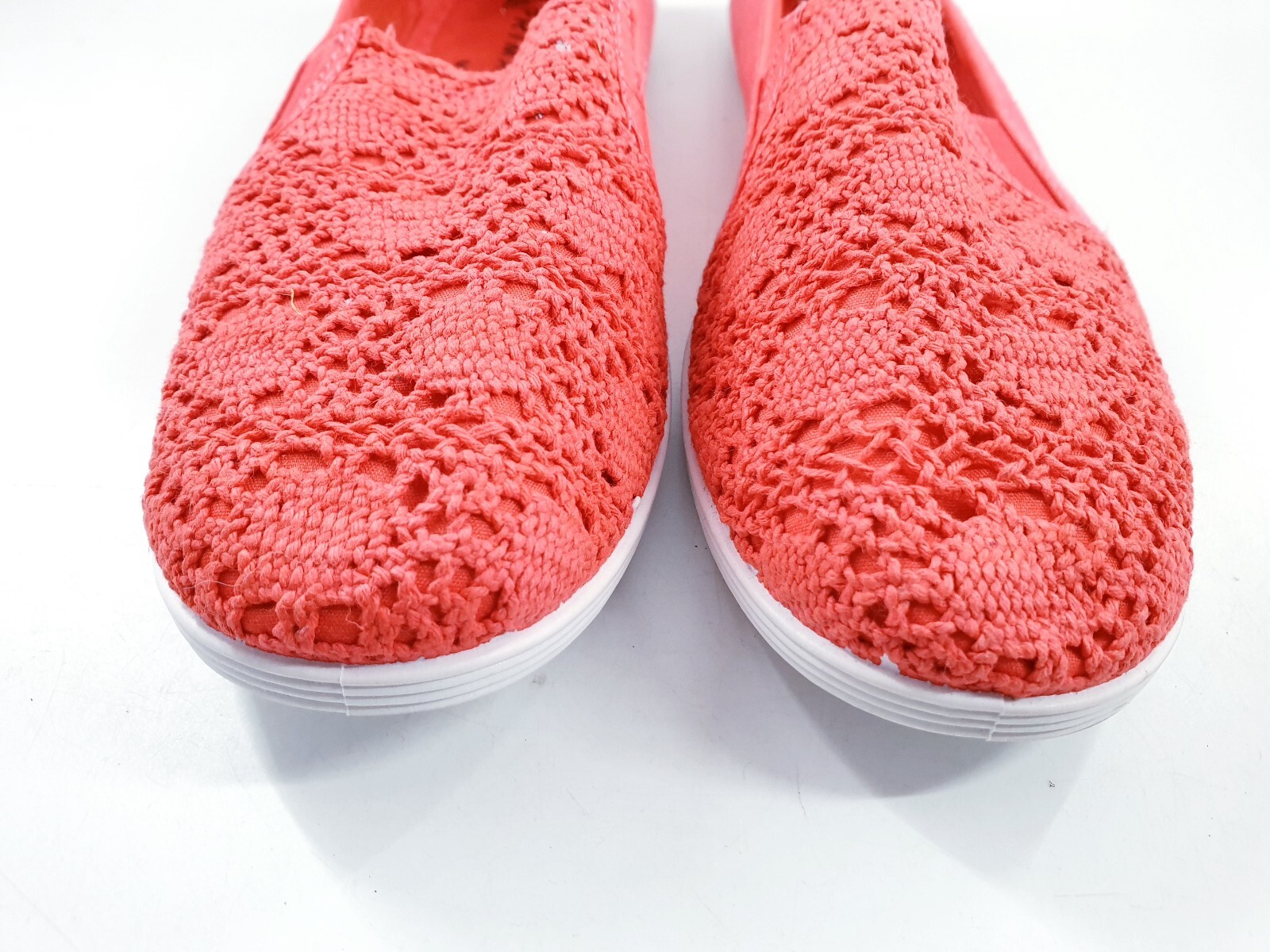 Primark size 7 (40) red canvas pumps lace front flat slip on trainers