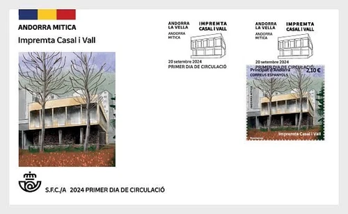andorra SPAIN 2024 Mítica Impremta Casal i Vall Publishing House 1956 1v FDC PJ