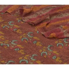 Sanskriti Vintage Sarees Pure Georgette Silk Fabric Craft Printed 5 Yard Sari