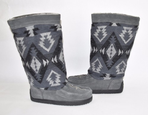 MANITOBAH MUKLUKS Gray Wool SUEDE 