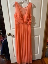 Brides maid dress size 12 women  s coral preowned worn once