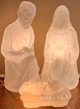 3-pc. Marble Nativity Light Up Blow Mold Set