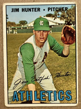 Jim (Catfish) Hunter 1967 TOPPS baseball card #369! Fair Condition! KC A's!