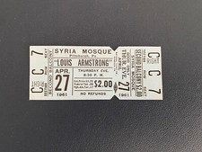 Louis Armstrong Original 1961 Concert Ticket