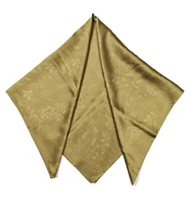 Floral Pattern Solid Color Silk Feel Square Scarves 27.5"X27.5" ArmyGreen