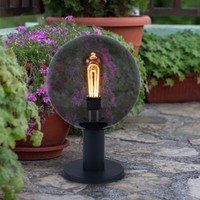 Sockelleuchte Wegeleuchte Stehlampe Gartenleuchte IP44 Glas Rauchfarben H 38 Cm