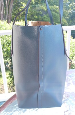 Coach 58849 Denim Blue Market Leather Turnlock Tote/Shoulder Bag