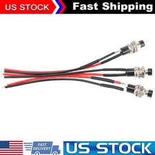 3X BLACK SPST Mini Push Button Pre-Wired N/O Momentary Switch OFF- ON US STOCK