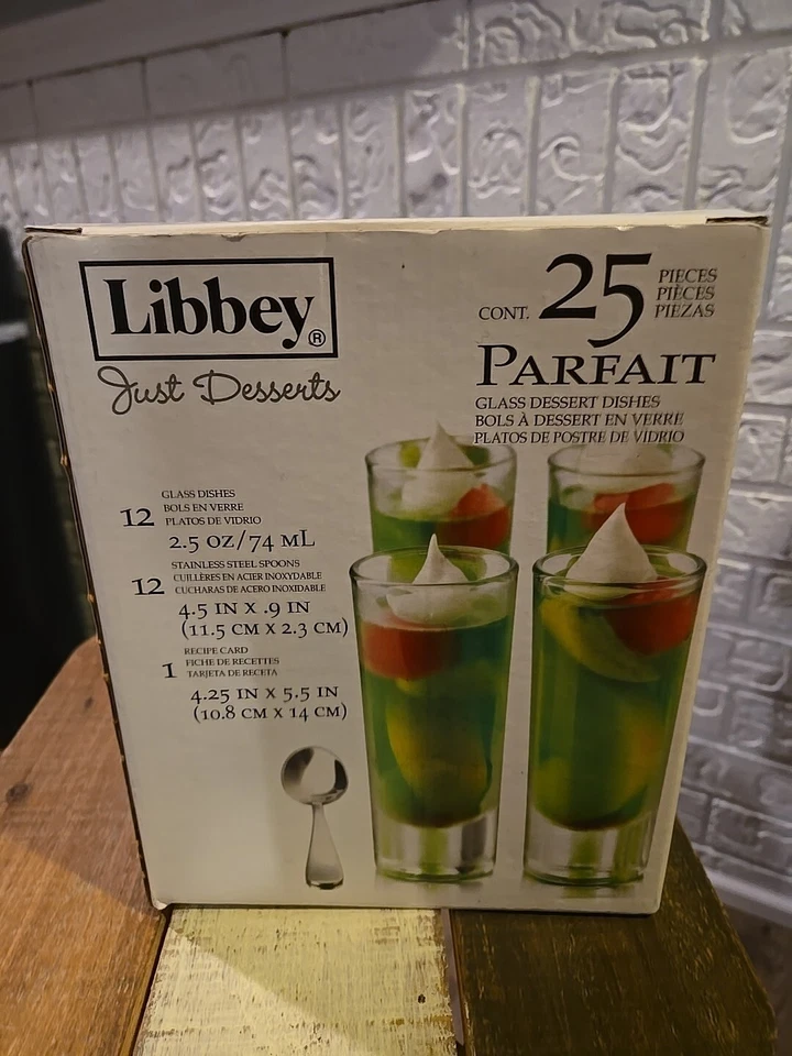 Libbey Just Desserts Clear Glass Mini Parfait Bowls Set Of 25 Piece New In Box - Image 3 of 4