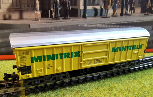 TRIX  51 3280 "MINITRIX" Schwenkdachwagen DB Güterwagen gelb grün N 1:160 (N3) | Condition: Gebraucht