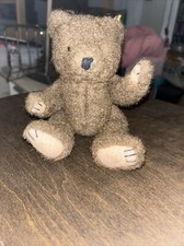 Fuzzy Brown Plush Teddy Bear, unbranded, 10", moveable arms, legs EUC