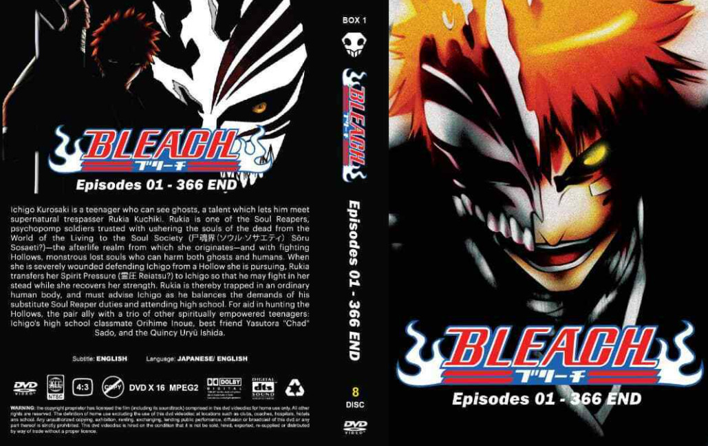 Anime Japan DVD Bleach Episode 1 - 366 + Movie Complete Series (English  Dubbed)