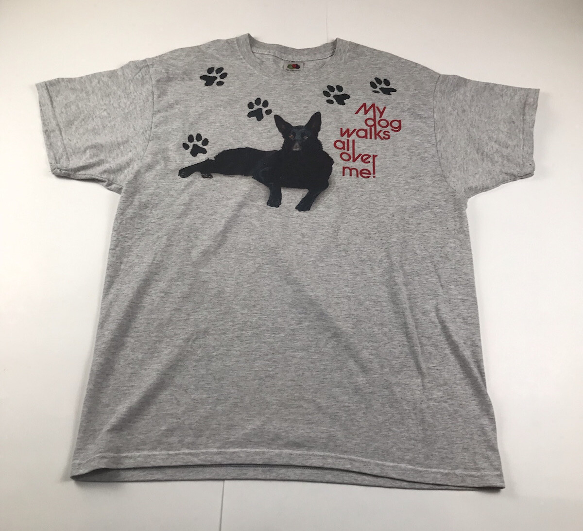 Vintage My Dog Walks All Over Me T Shirt Men's Size XL Black German Shepherd?