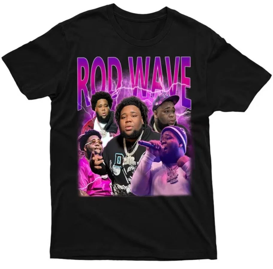 Retro Rod Wave Black Short Sleeve T-shirt