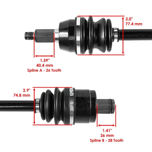 Front And Rear CV Joint Axle For Polaris Scrambler 1000 MD/Tractor 2016-2017 - Imagen 5 de 7
