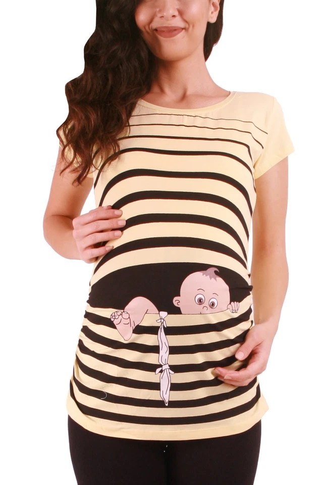 Lustige Umstandsmode T-Shirt Sweatshirt Schwangerschaft Baby Flucht Mama MMC - Bild 4 von 4