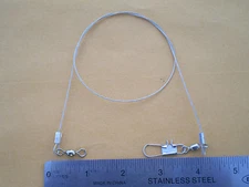 15 STAINLESS STEEL WIRE SPINNER LEADER 24" 100 LBS. TEST (CLEAR)