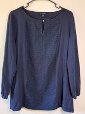 Tommy Hilfiger Knit Top Blue Embroidered Butt...