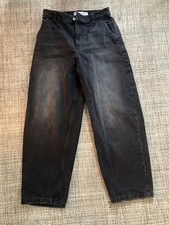 jeans bershka, taglia 4, larghi, neri, condizioni reali buone