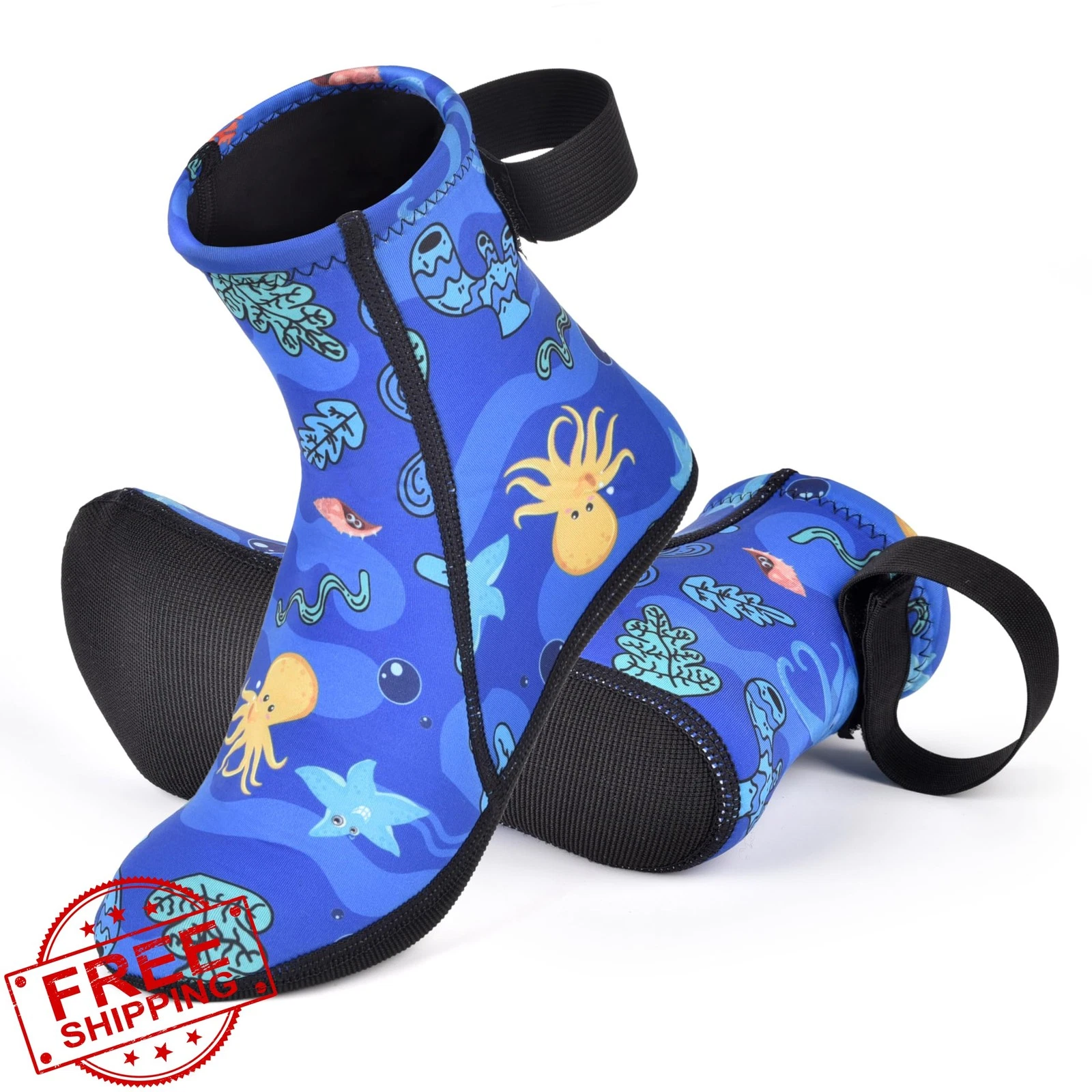 Intbost 3mm Blue Kids Water Socks Size 3-4