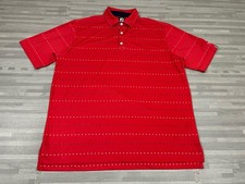 Footjoy Corte Bella Golf Club Polo Shirt SS Mens Size XL Red Stars Striped