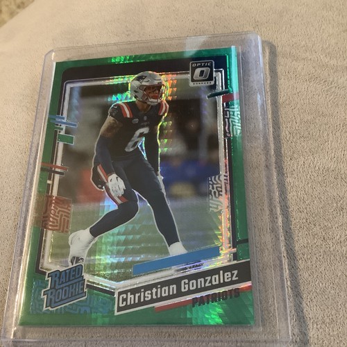 2023 Panini Donruss Optic Christian Gonzalez Green Hyper Prizm Rookie Patriots