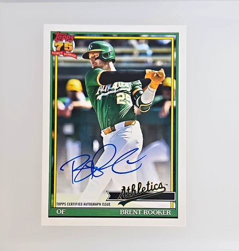 2026 Topps Series 1 Brent Rooker 1991 Topps Baseball Autographs (RAW)