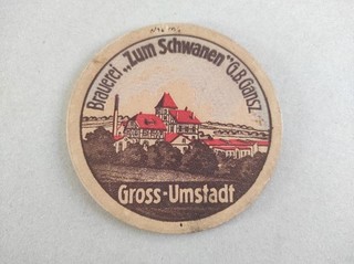 VK Bierdeckel Brauerei Zum Schwanen Groß Umstadt