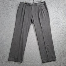 Lauren Ralph Lauren Men 36x29 Pleated Cuffed Dress Pants Gray Micro Check Office