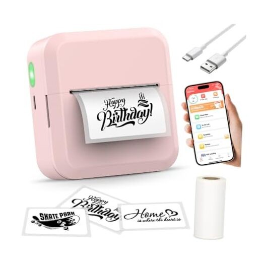 Bluetooth Mini Label Maker S2 with 50x30mm Tape, Portable Labeling Machine-image