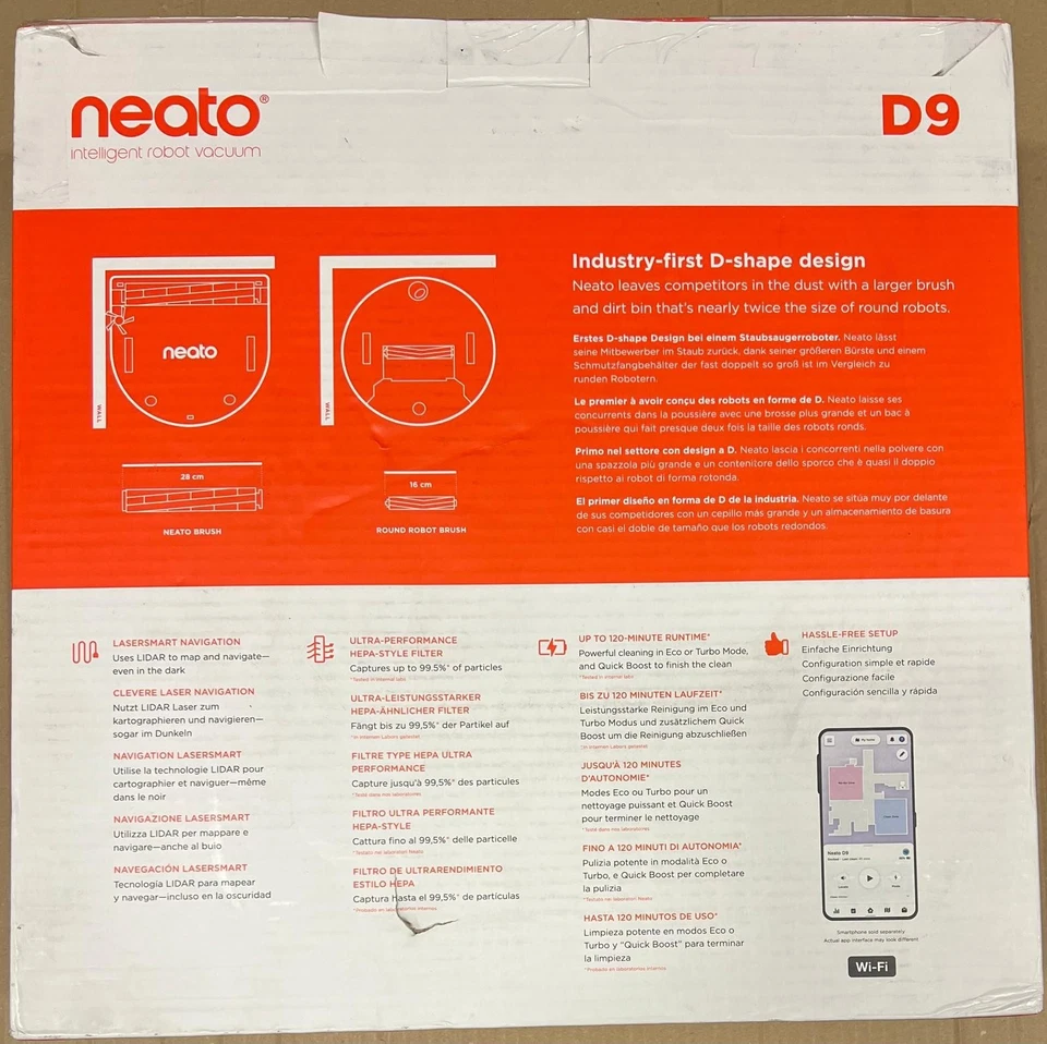 Neato Robotics D9 Saugroboter – Lasergesteuerte Navigation, HEPA-Filter, 120 Min - Bild 2 von 4
