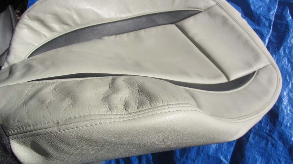 03-11 Saab 9-3 Aero OEM кремовый/черный передняя левая сторона кожаный сиденье верхний чехол 1ps - Изображение 4 из 4