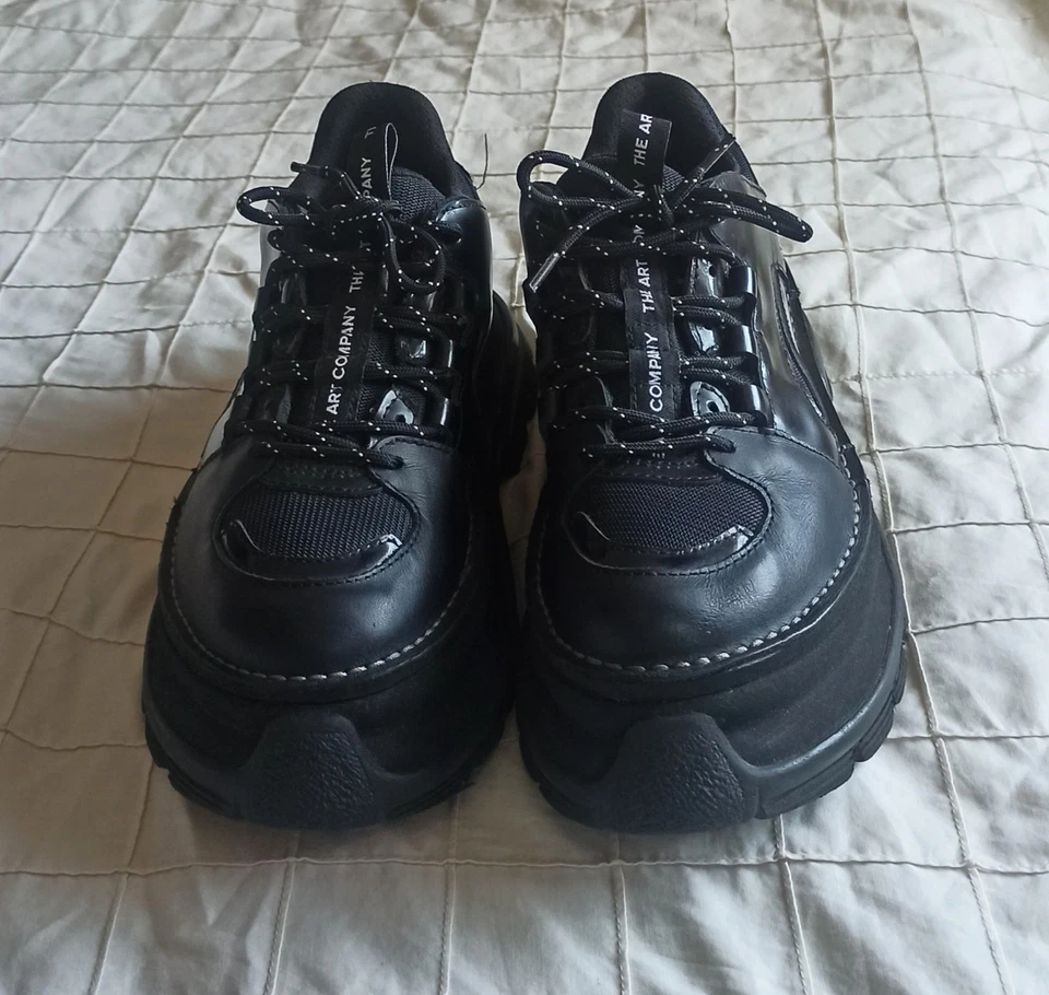 Zapatillas deportivas The Art Company para mujer de cuero negro Art Core plataforma talla 39 Foto 2 de 4