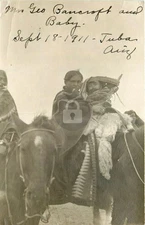 1911 Tuba City AZ Arizona Mrs. Bancroft Indian Woman child RPPC Postcard COPY