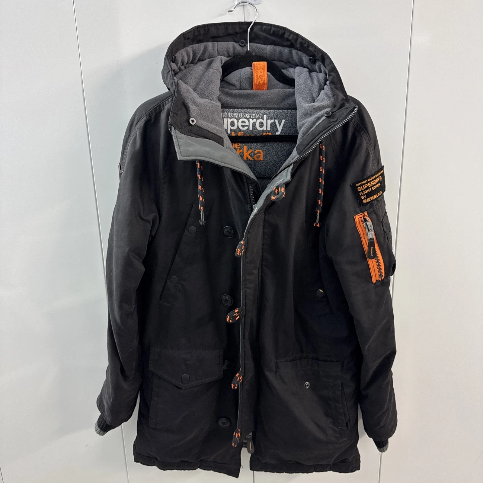 Vintage SUPERDRY Microfibre Parka Coat S Jacket Y2K First Ed Military SD3 NB3