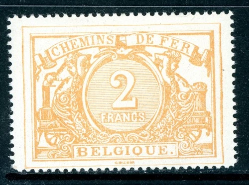 Belgium 1894 Railroad Parcel Post 2Fr Yellow Buff Scott #Q15 MNH F458 - product listing photo