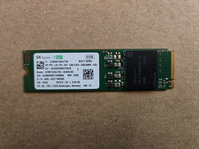 SK Hynix 512GB BC501 NVMe M.2 2280 SSD HFM512GDJTNG-8310A-SSD- 100% HEALTH