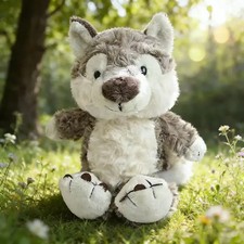 Grey Wolf Toy Soft Stuffed Animal Pillow Gift