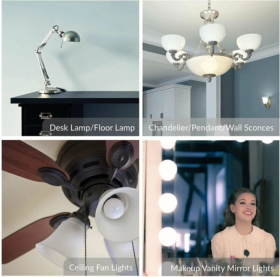 [6 Упаковок] LED G14 G45 глобус канделябр 7 Вт 120 В 60 Вт эквивалент E12 5000K дневного света - Изображение 4 из 4