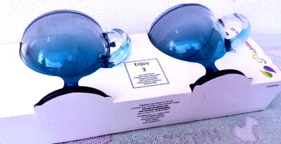 2 x PASABAHCE SYLVANA TÜRKEI EIS DESSERT BLAU SCHALEN GLÄSER EISBECHER VERPACKT