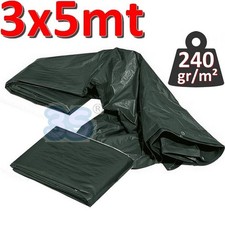 Telo telone occhiellato impermeabile mt 3x5 VERDE - 240 gr / m²