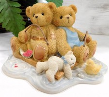 2002 Cherished Teddies "OWEN AND JARED" 2003 Club Exclusive Fishing 111574 Mint