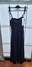 UNIQLO AIRism Cotton Jersey Built-In Bra Strappy Maxi Dress Black Size S